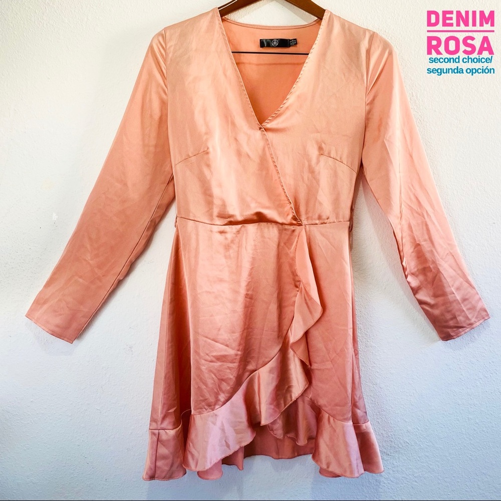 Missguided Satin ruffled dress